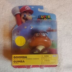 Nintendo Super Mario Goomba Figure Brown with Yellow Coin